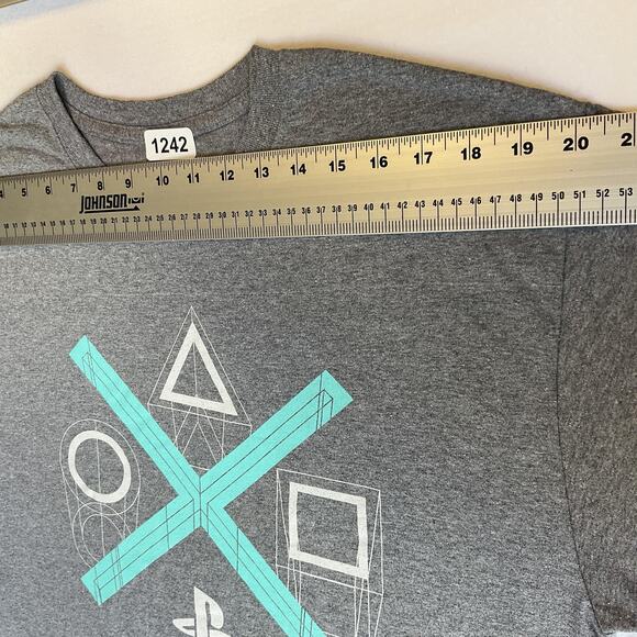 Playstation Men Shirt L Gray Graphic Print Symbols Tee - Picture 4 of 7
